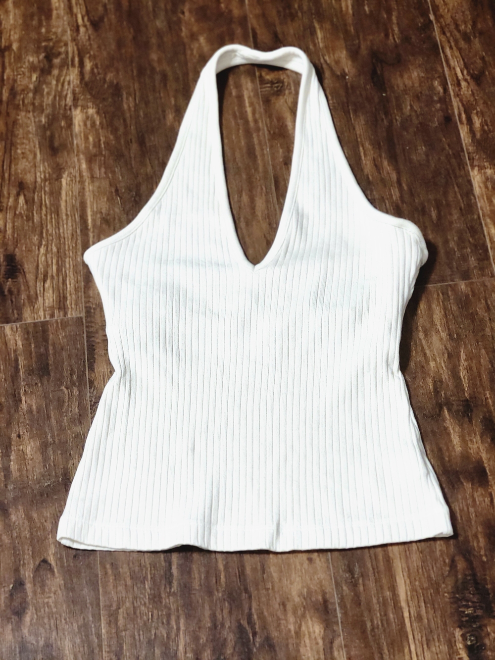 Citizens of Humanity Cream Ribbed Halter Neck Tank Top Size XS